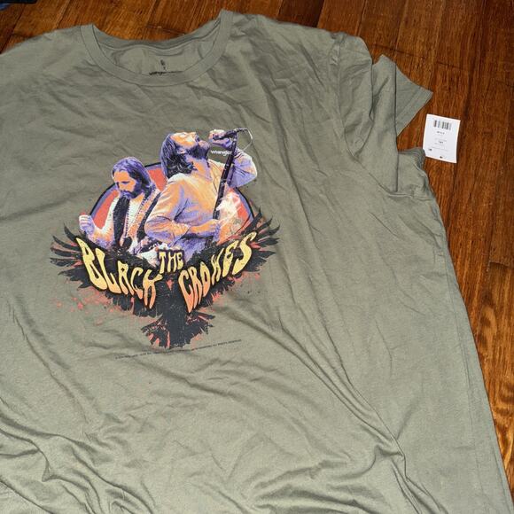 The Black Crowes 2024 Band Tour Dates Shirt 3XL Green 2 Sided Chris Robinson New - Picture 1 of 4